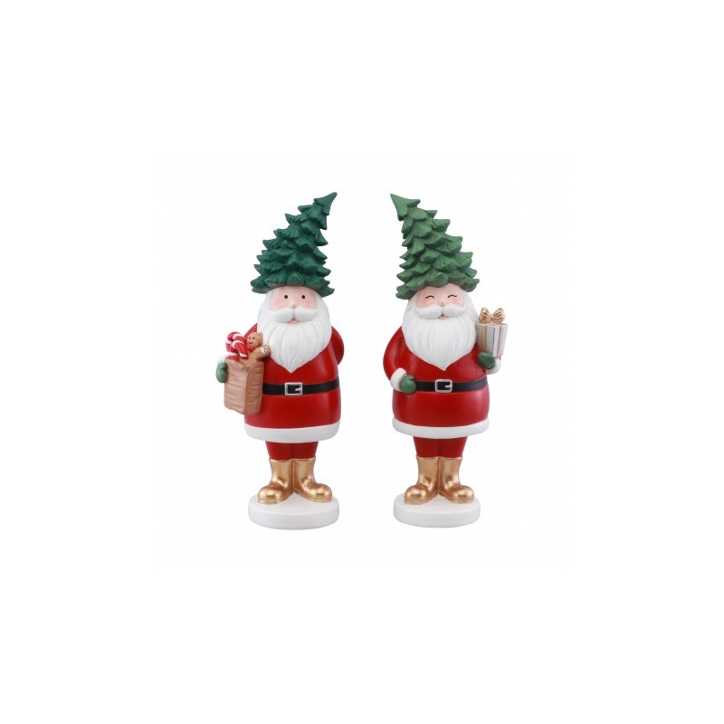 1 PERE NOEL RESINE CHAPEAU SAPIN 11.5CM X 9.5CM X 30CM