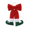 NOEUD ROUGE EN TISSU VELOUR PIEDS LUTIN VERT 25CM X 40CM NOEUD ROUGE EN TISSU VELOUR PIEDS LUTIN VERT 25CM X 40CM