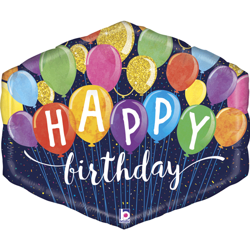 BALLON METALLIQUE HAPPY BIRTHDAY 64 CM