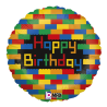 BALLON METALLIQUE ROND LEGO HAPPY BIRTHDAY 46 CM  BALLON METALLIQUE ROND LEGO HAPPY BIRTHDAY 46 CM