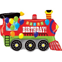 BALLON METALLIQUE TRAIN HAPPY BIRTHDAY 94CM 