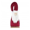 CENTRE DE TABLE PERE NOEL VELOURS BORDEAUX FOURRURE BARBE BLANCHE 12CM X 5CM X 3