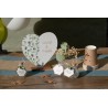 DECORATION COEUR BUCOLIQUE BLANC IMPRESSION GUIRLANDE FEUILLES  19 X 4 X 19 CM