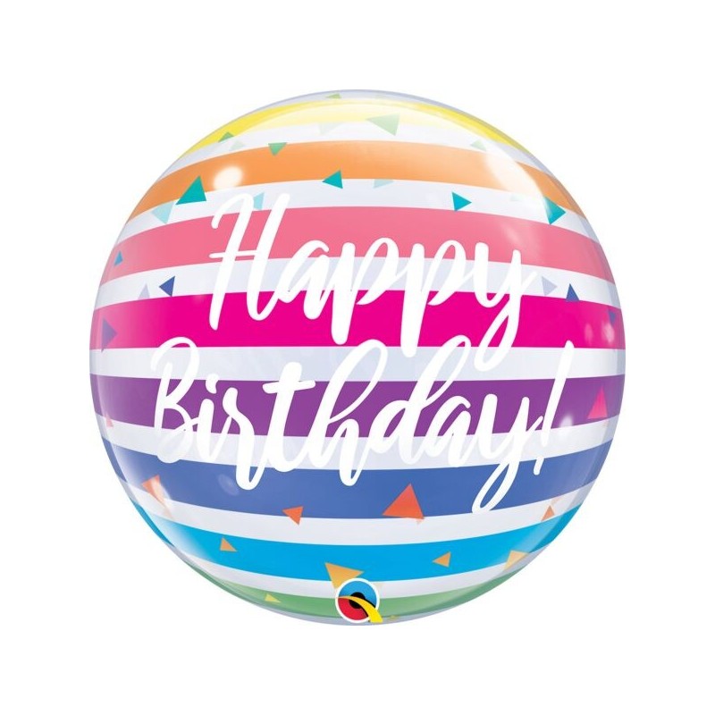 BALLON BUBBLE 56 CM HAPPY BIRTHDAY MULTICOLORE BALLON BUBBLE 56 CM HAPPY BIRTHDAY MULTICOLORE