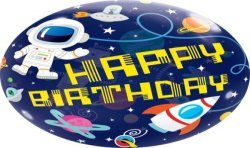 BALLON BUBBLES HAPPY BIRTHDAY ESPACE 56 CM 