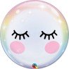 BALLON BUBBLE TRANSPARENT YEUX DE LICORNE 56 CM