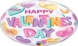 BALLON BUBBLES 56CM HAPPY VALENTINE'S DAY CANDY HEARTS 56 CM