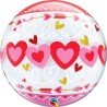 BALLON BUBBLE 56CM LOVE COEURS ROUGES