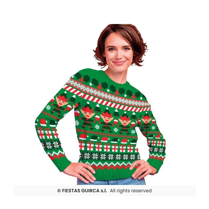 DEGUISEMENT PULL DE NOEL VERT LUTINS TAILLE S DEGUISEMENT PULL DE NOEL VERT LUTINS TAILLE S