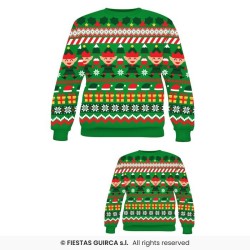DEGUISEMENT PULL DE NOEL VERT LUTINS TAILLE S