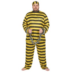 DEGUISEMENT PRISONNIER NOIR/JAUNE DALTON TAILLE XXL