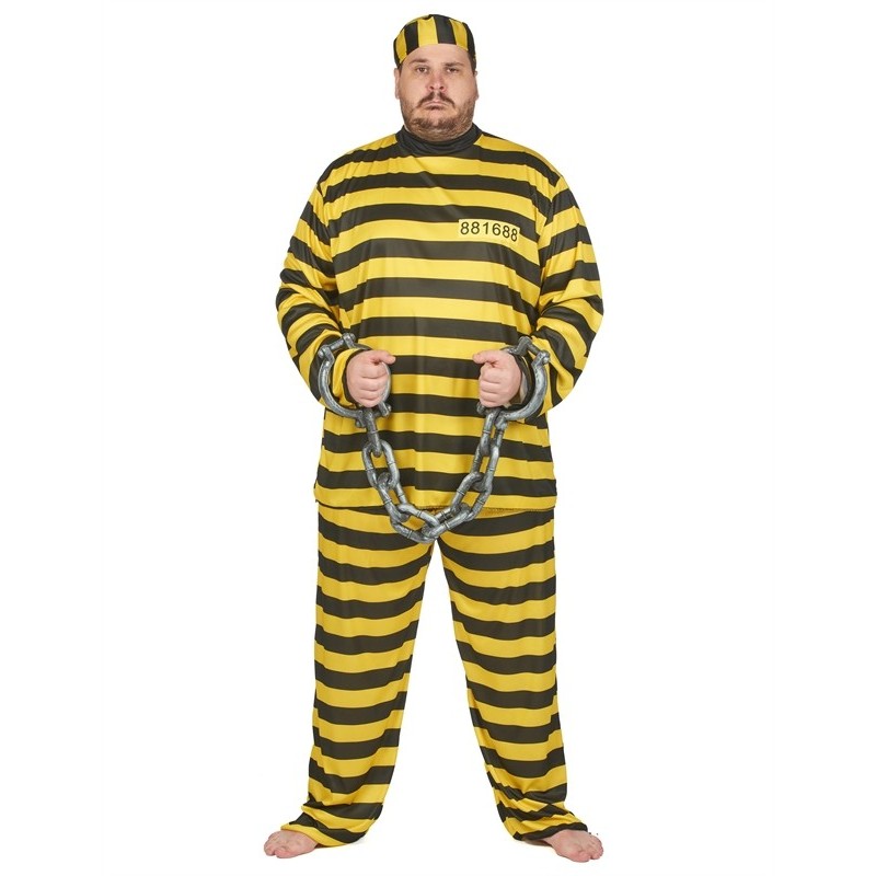 DEGUISEMENT PRISONNIER NOIR/JAUNE DALTON TAILLE XXL DEGUISEMENT PRISONNIER NOIR/JAUNE DALTON TAILLE XXL