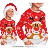 DEGUISEMENT PULL DE NOEL ROUGE RENNE RUDOLF TAILLE 10-12 ANS