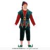 DEGUISEMENT LUTIN DE NOEL VERT FLOCONS OR ET ROUGE TAILLE L