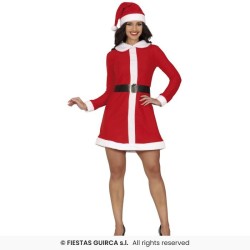 DEGUISEMENT FEMME MERE NOEL ROUGE ROBE COURTE TAILLE M