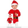 DEGUISEMENT PERE NOEL ROUGE BEBE BODY CHAPEAU CEINTURE TAILLE 18-24 MOIS