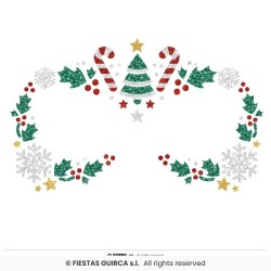 BIJOUX OU STICKER DE VISAGE STRASS SAPINS DE NOEL