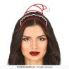 SERRE-TETE OU DIADEME NOEL ROUGE ET ARGENT AVEC STRASS BONNET DE NOEL