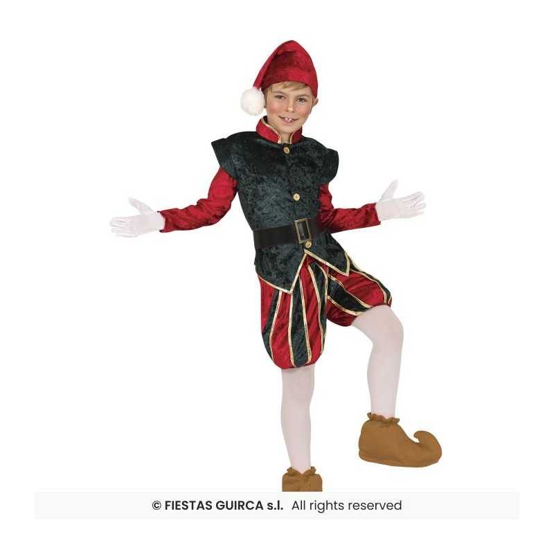 DEGUISEMENT LUTIN DE NOEL ROUGE ET VERT CULOTTE BOUFFANTE TAILLE 3-4 ANS