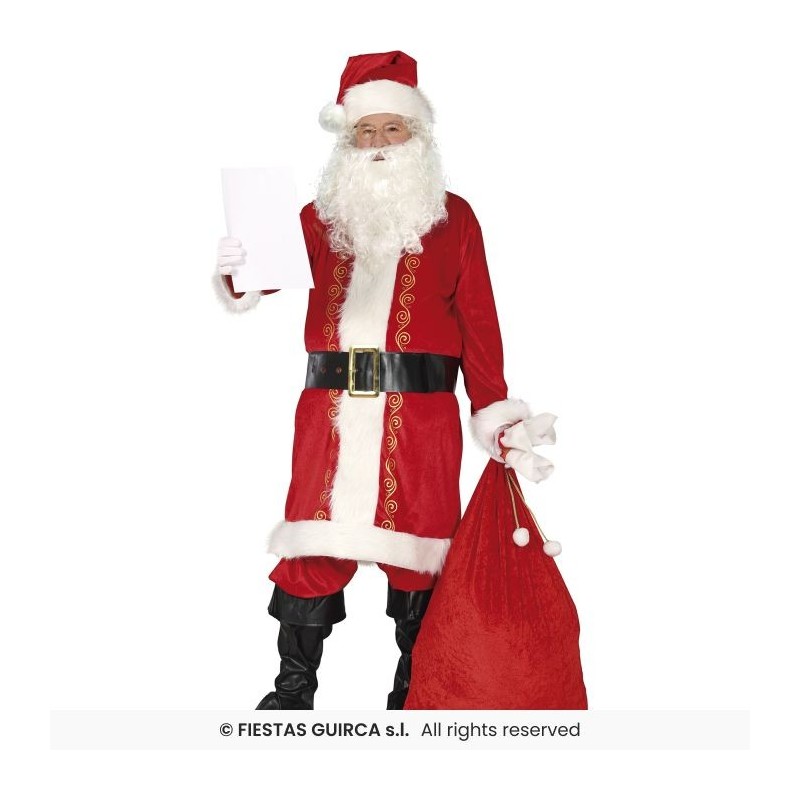 DEGUISEMENT PERE NOEL ROUGE CHIC A DORURES HOMME TAILLE M