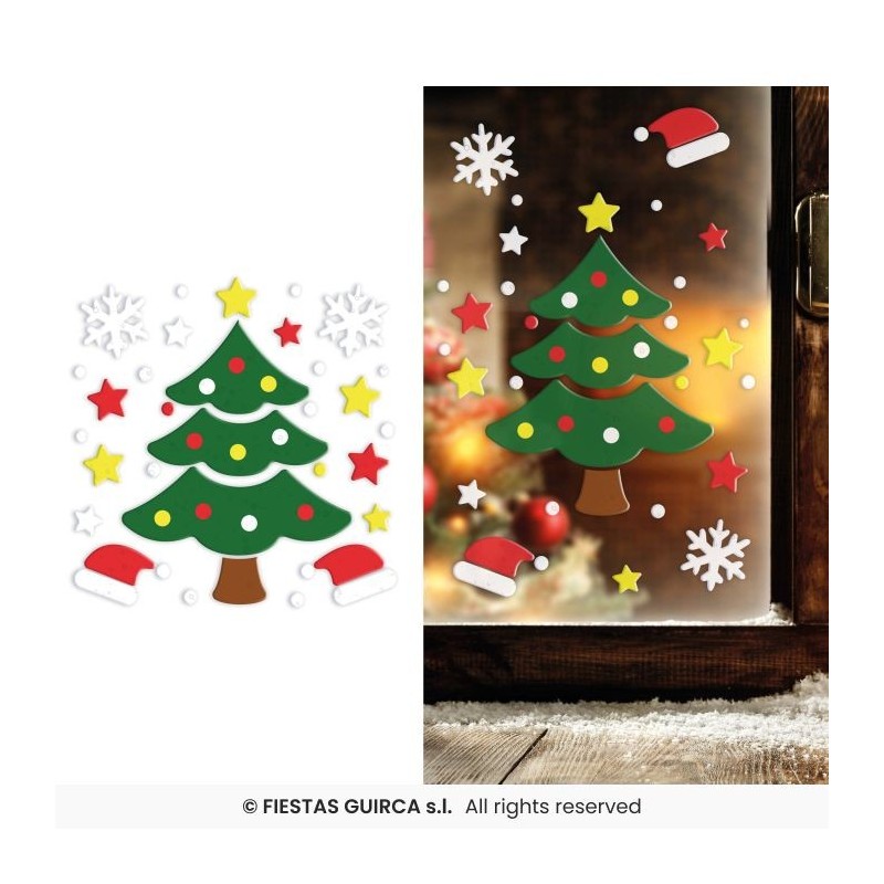 DECORATION DE FENETRE EN GEL NOEL THEME SAPIN DE NOEL 20 X 25CM DECORATION DE FENETRE EN GEL NOEL THEME SAPIN DE NOEL 20 X 25CM