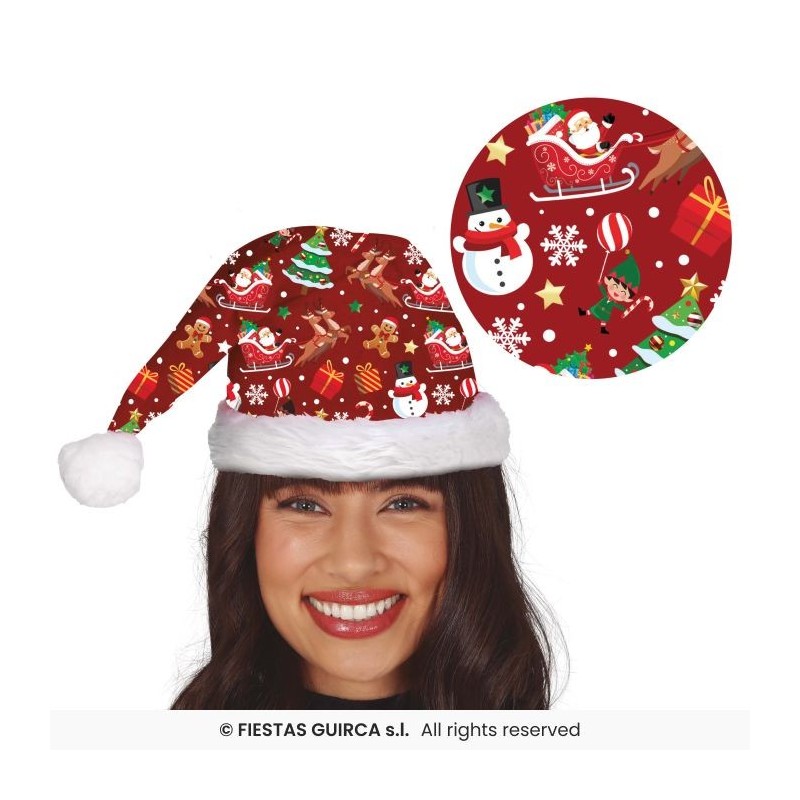 BONNET OU CHAPEAU DE NOEL ROUGE IMPRIME PERE NOEL SAPIN RENNE BONHOMME DE NEIGE BONNET OU CHAPEAU DE NOEL ROUGE IMPRIME PERE NOEL SAPIN RENNE BONHOMME DE NEIGE