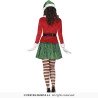 DEGUISEMENT LUTIN DE NOEL FEMME TUNIQUE ROUGE JUPE VERTE COLLANT RAYE TAILLE M
