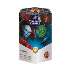 FEU D'ARTIFICE COMPACT VISA POUR L'ESPACE 19 SHOTS 