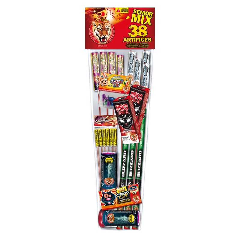 FEU D'ARTIFICE SACHET SENIOR MIX 38 ARTIFICES