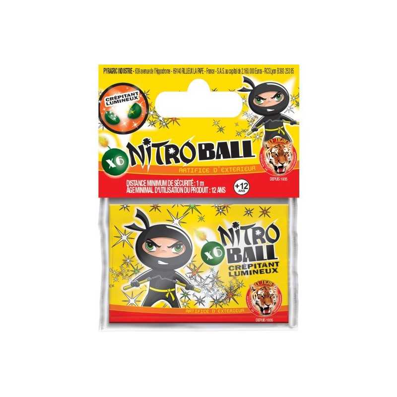 FEU D'ARTIFICE BOULES "NITRO BALL" NINJA ROUGE X6