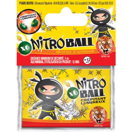 FEU D'ARTIFICE BOULES "NITRO BALL" X6