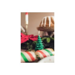 BOUGIE SAPIN DE NOEL 10 CM VERT FONCE