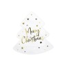20 SERVIETTES BLANCHE SAPIN DE NOEL MERRY CHRISTMAS OR 16 X 16 CM  20 SERVIETTES BLANCHE SAPIN DE NOEL MERRY CHRISTMAS OR 16 X 16 CM