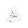 20 SERVIETTES BLANCHE SAPIN DE NOEL MERRY CHRISTMAS OR 16 X 16 CM 