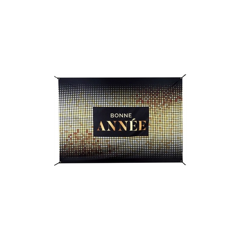 TOILE DE FOND BONNE ANNEE NOIR ET OR 210 X 150 CM TOILE DE FOND BONNE ANNEE NOIR ET OR 210 X 150 CM