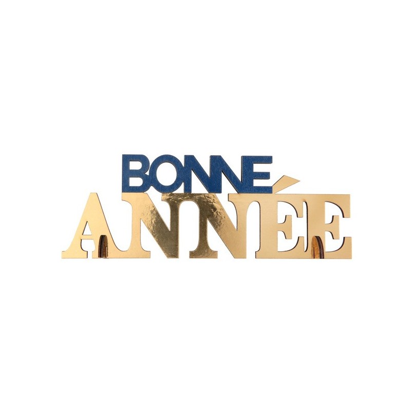 LETTRES BONNE ANNEE BLEU MARINE ET OR 25 x 4 x 9 CM EN BOIS LETTRES BONNE ANNEE BLEU MARINE ET OR 25 x 4 x 9 CM EN BOIS