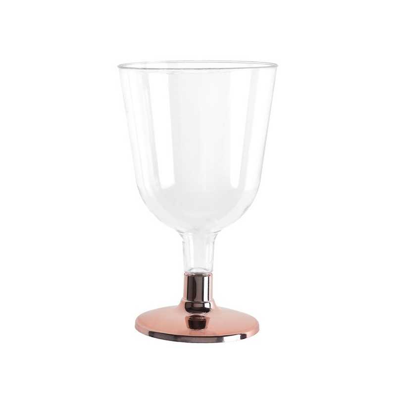 6 VERRES A PIED ROSE GOLD BRILLANT DIAM 6.5 X 11 CM