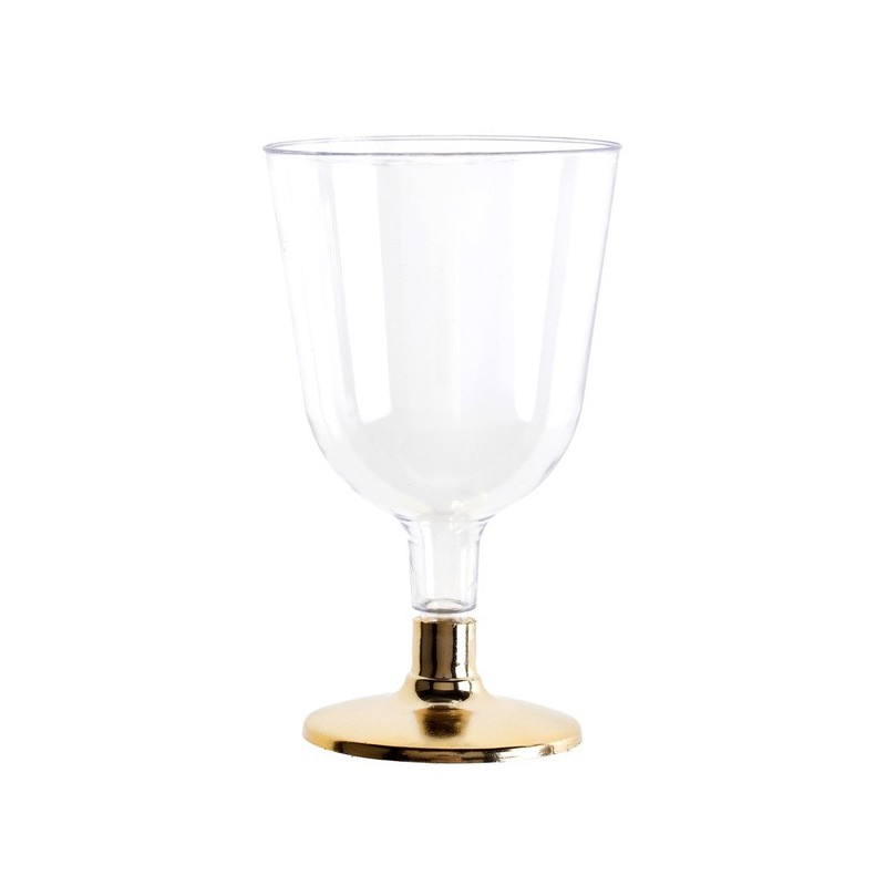 6 VERRES A PIED OR BRILLANT DIAM 6.5 X 11 CM 6 VERRES A PIED OR BRILLANT DIAM 6.5 X 11 CM