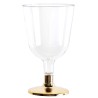 6 VERRES A PIED OR BRILLANT DIAM 6.5 X 11 CM 6 VERRES A PIED OR BRILLANT DIAM 6.5 X 11 CM