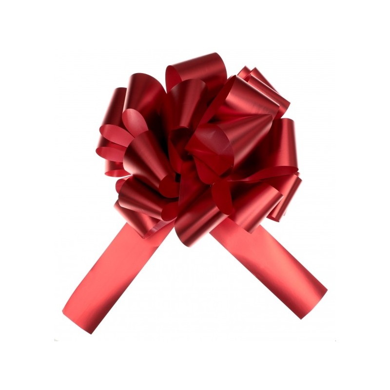 GRAND NOEUD A TIRER AUTOMATIQUE ROUGE METALLISE GRAND NOEUD A TIRER AUTOMATIQUE ROUGE METALLISE