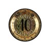 10 ASSIETTES ROND ETINCELANT METAL OR 40 ANS NOIR  10 ASSIETTES ROND ETINCELANT METAL OR 40 ANS NOIR