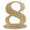 MARQUE TABLE CHIFFRE 8 METALLISE OR 14 x 9.5 x 17 CM