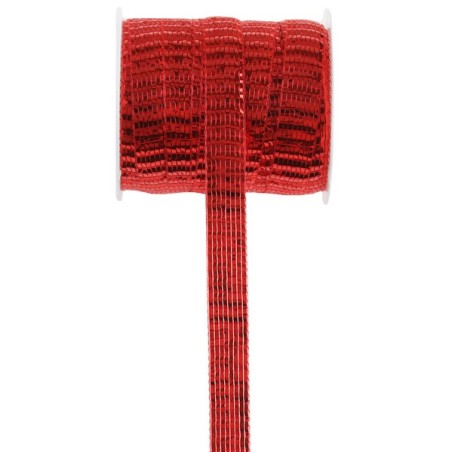 RUBAN BRILLANT ROUGE 10 MM X 5 M