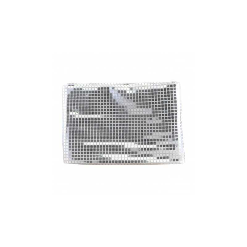 NAPPE PLIEE EFFET BOULE A FACETTES ARGENT 139CM X 240CM
