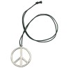 COLLIER HIPPIE PEACE AND LOVE METAL ARGENT
