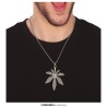COLLIER FEUILLES DE CANNABIS GANJA 65 CM OR