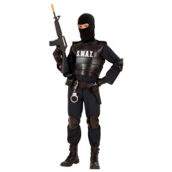 DEGUISEMENT S.W.A.T NOIR TAILLE 10 ANS 140 CM