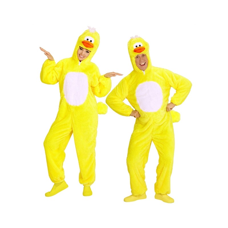 DEGUISEMENT CANETON OU POUSSIN JAUNE EN PELUCHE DOUX TAILLE M-L