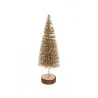 SAPINS DE TABLE SU TRONC OR ET BLANC TAILLE 6CM X 21 CM 