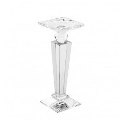 BOUGEOIR PILIER VERRE CRISTALLIN 9.5CM X 9.5CM X 25CM